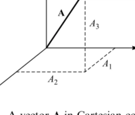 Figure 1.3. A vector A in Cartesian coordinates.