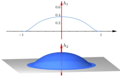 Figure 1.10: The graphs of the functions h 1 and h 2 .