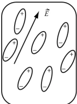 FIGURE 1.2 An electric ﬁeld can rotate molecules with a permanent dipole to create order.
