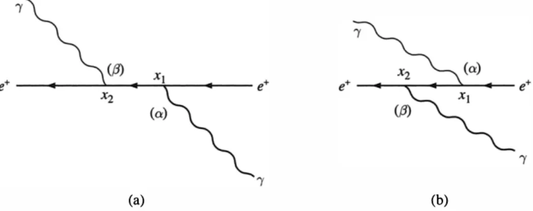 Figure  7.3  The Feynman diagrams for Compton scattering by positrons 