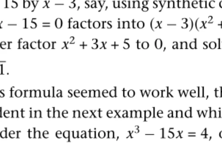 Figure 3.5 The graph of f x = x 3 − 15x − 4