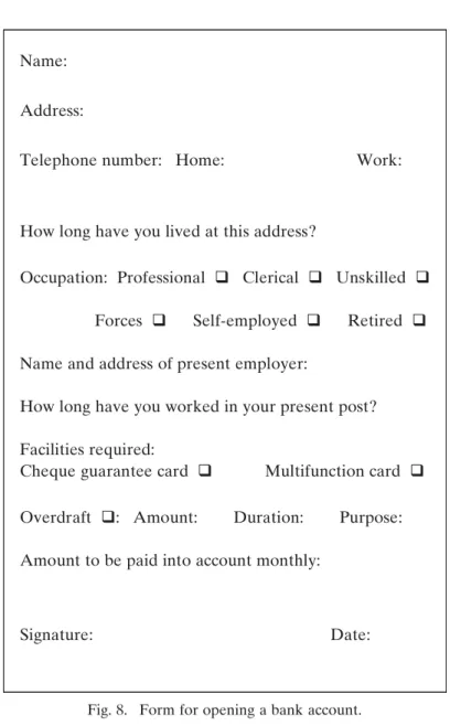 Fig. 8. Form for opening a bank account.