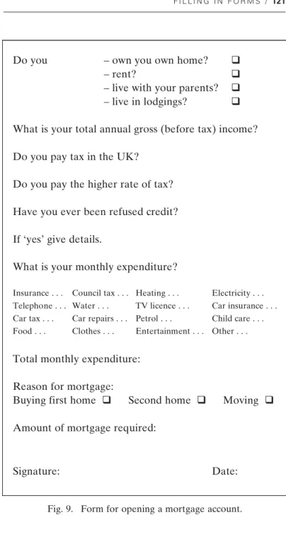 Fig. 9. Form for opening a mortgage account.