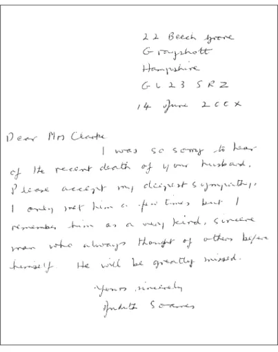 Fig. 18. Handwritten letter of sympathy.