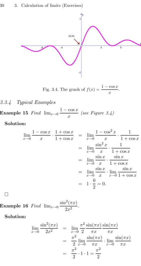 Fig. 3.4. The graoh of  () = 1 − cos 