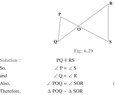 Fig. 6.30 Solution : In   ABC and   PQR,