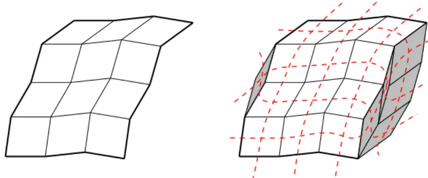 Figure 10: An isoradial square lattice and a convexification of it. Only the diamond graph is depicted.