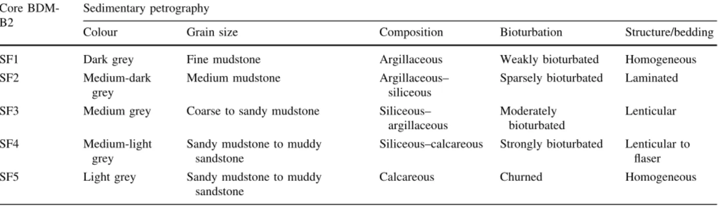 Fig. 6g). They are typically composed of fragments of echinoderms (crinoids, echinoids), bivalves, brachiopods and gastropods (Fig