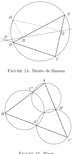 Figure 14. Droite de Simson A B CABC Figure 15. Pivot