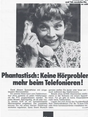 Fig. 3 : Écouteur de téléphone spécial de la société  Zellweger Uster AG, 1976.