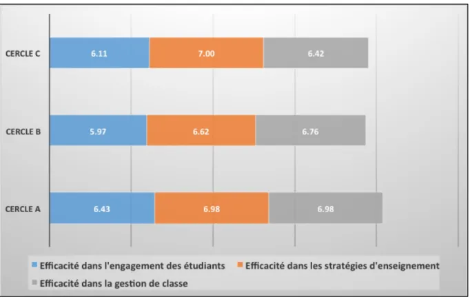 Figure 10. Sentiment d’efficacité personnelle par dimension (par cercle) 