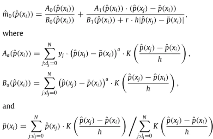 Table A.1 describes the baseline matching protocol of all direct matching estimators.