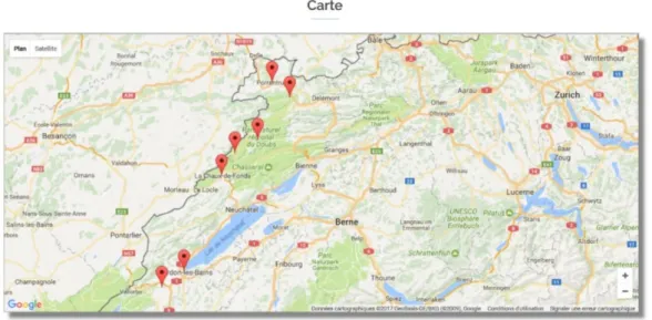 Figure 11 : Carte des sites à visiter avec StoriaBox 
