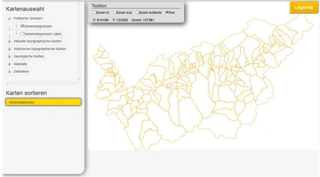 Abbildung 12: Web-GIS Benutzeroberfläche 