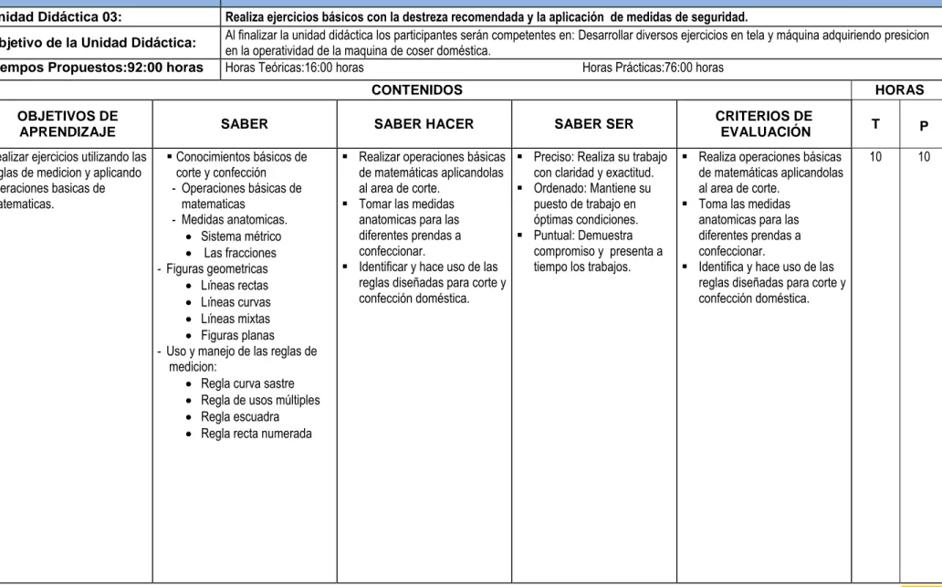 CUADRO PROGRAMA POR  COMPETENCIA LABORAL 