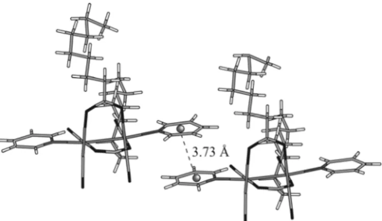 Fig. 3. Parallel π stacking interaction observed in the  crystalline packing of 2a. 