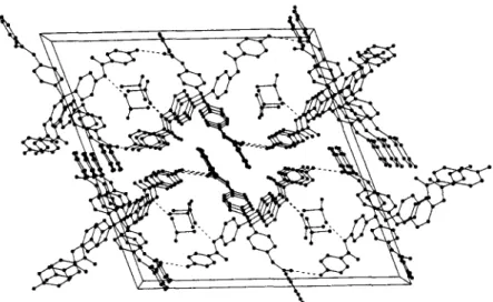 Fig. 4.  Perspective view of 2b" 2DMSO down the center of the unit cell in the direction of  the b axis