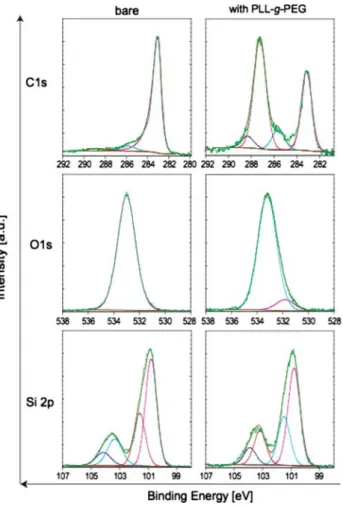 Table 2 XPS analysis of PLL-g-PEG adsorbed onto SiC (using an internal calibration of Si 2p 3/2 to 100.8 eV binding energy)