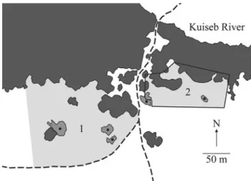 Fig. 1 Map showing the spatial layout of the major landmarks in and close around the experimental areas