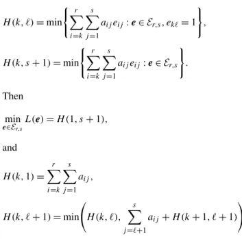 Table 1 provides pseudocode for an algorithm that deter- deter-mines a minimizer of L( · ) over E r,s .