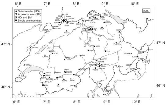Figure 5 shows the epicenters of the 846 earthquakes with M L C 2.5, which have been recorded in Switzerland and surrounding regions over the period of 1975–2009.