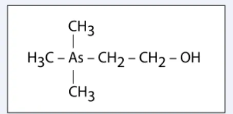 Abb. 1  8  Metabolismus von Arsen CH3 H3C – As – CH2 – CH2 – OH  CH3 Abb. 2  8  Arsenobetain 234 |  Rechtsmedizin 4 · 2009 Kasuistiken