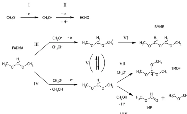 Fig. 4. Mechanism of the overall reaction of FADMA.