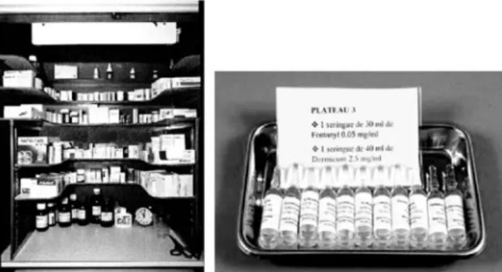 Fig. 2 Standardised medication cabinet and tray used in the experiment