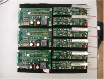 Fig. 1 Three CALLISTO printed circuit boards assembled by mechanics apprentices at ETH Zurich
