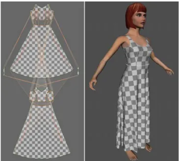 Fig. 1. Design of high-quality garments (which typically exceed 10 000 polygons) require fast and efficient draping methods for computing the rest position of the garment on the body after each design or size change of the garment patterns