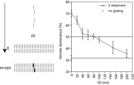 Fig. 1 A vernier was followed  by its anti-vernier and a 25  ele-ment grating lasting for 300 ms