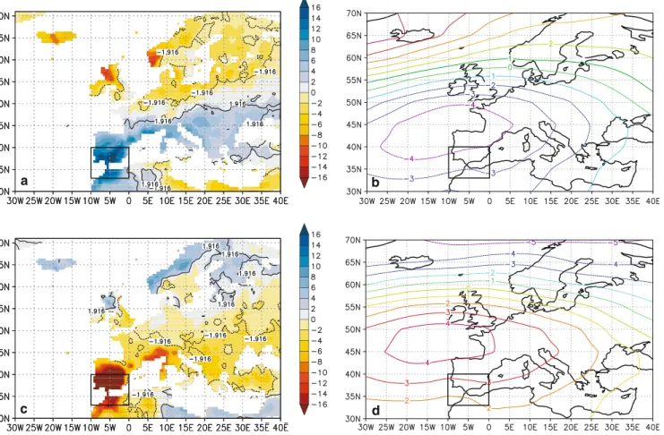 Figure 8 displays scaled composite anomaly maps with corresponding pressure anomalies for the 5% wettest (Fig