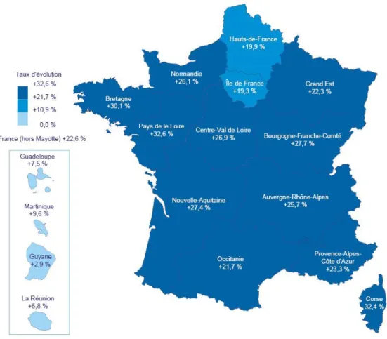 Figure 3 : Évolution du nombre de demandeurs d'emploi en catégorie A en avril 2020 