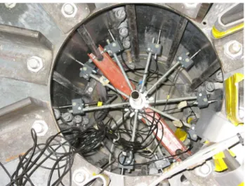 Fig. 10 Configurations of pressure relief valve studied in the physical model (unrolled steel liner); filled circles indicate the pattern of operational pressure relief valves