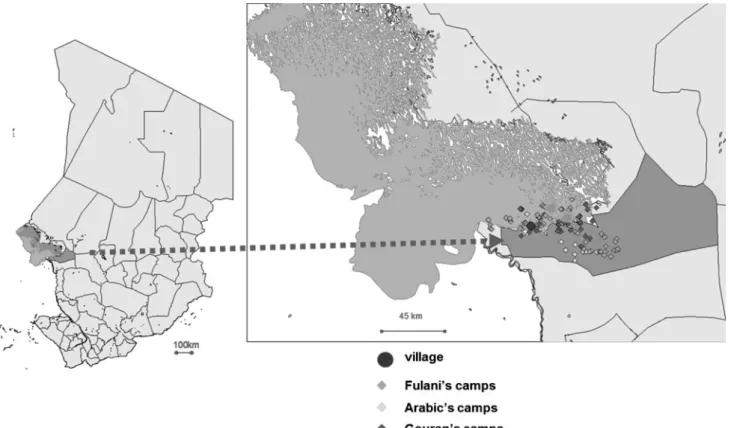 Figure 1. Ecologic map of Chad and study area.