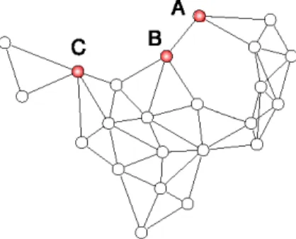 Fig. 1 An example of a network containing critical nodes