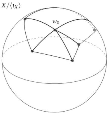 Fig. 3 Pentagone sur une sphère singulière