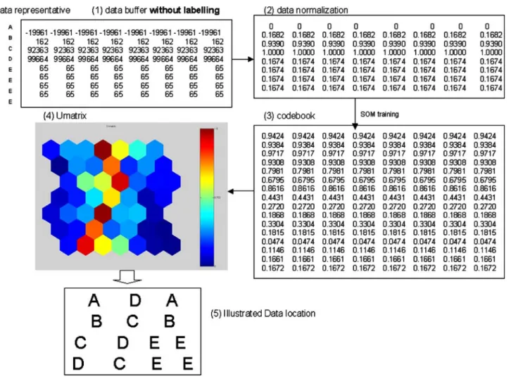 Fig. 6 Example of SOM training and visualization
