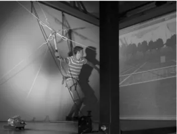 Fig. 1   the  r 3  system: the reconfigurable, tendon-based robotic  device developed at Eth, Zurich, for the tennis application  (Marchal-crespo et al
