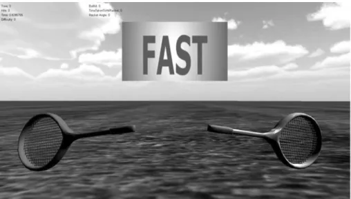 Fig. 5   the virtual reality  scenario projected on the right  side screen during training of  the time-critical tracking task  (experiment 2)