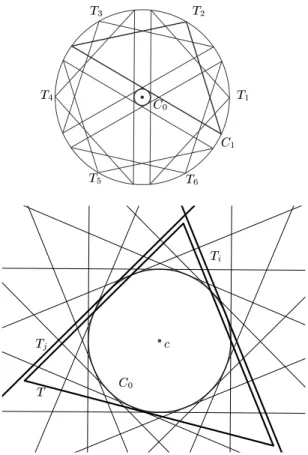 Fig. 5. A rosette of triangles and an avoiding triangle.