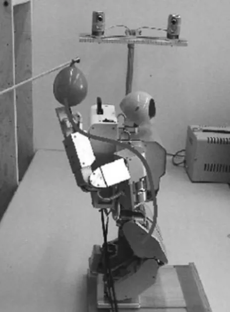 Fig. 5 The robot reaching for a target tracked by a stereo-vision sys- sys-tem
