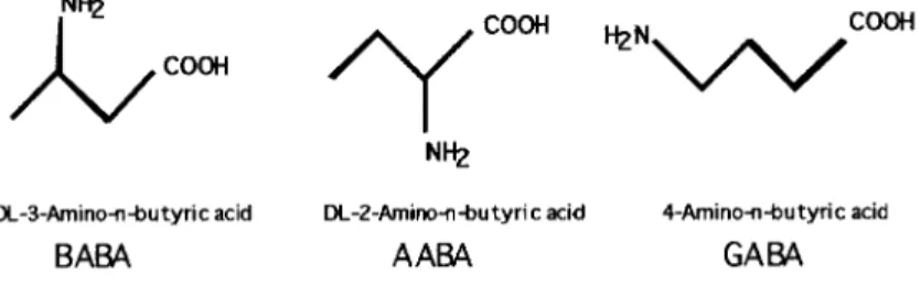 Figure 1. Chemical structure of α -, β -, and γ -aminobutyric acid.