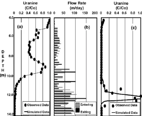 Fig. 9 Numerical modelling results for well B8, Dornach test site. All depths in metres below ground surface