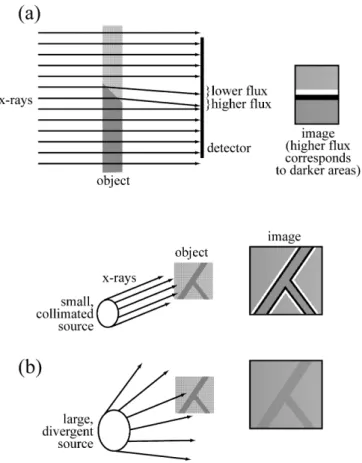 Figure 5a also indicates that when the detector-object distance becomes too big, the refraction-based fringe pattern spreads and may no longer produce edge  en-hancement