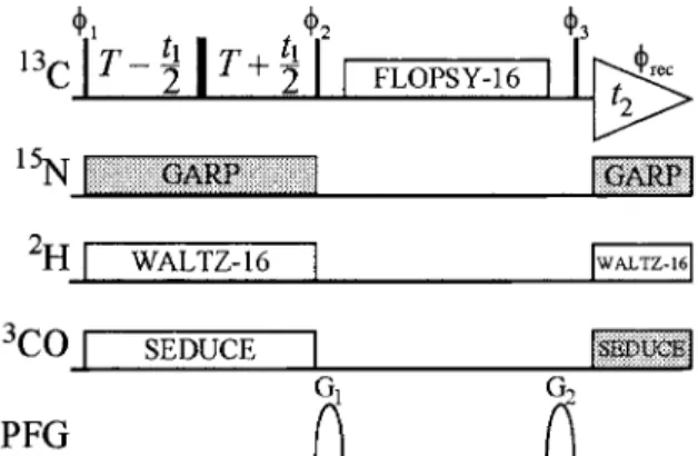 Figure 1. Experimental scheme of the 2D 13 C-start and 13 C-observe constant-time { 13 C, 13 C}-TOCSY experiment