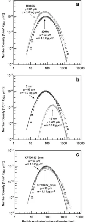 Table 1). Next, BSDs were generated (Fig. 4) following the method described in Proussevitch et al