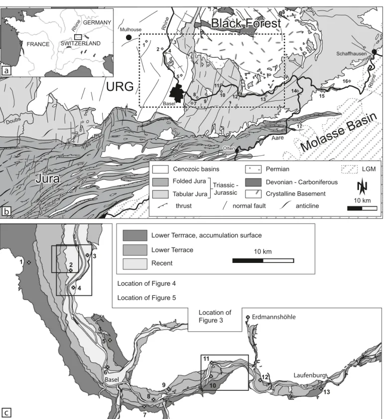 Fig. 1.  Geographic and geologic situation. (a) Position of the study area in Western Europe