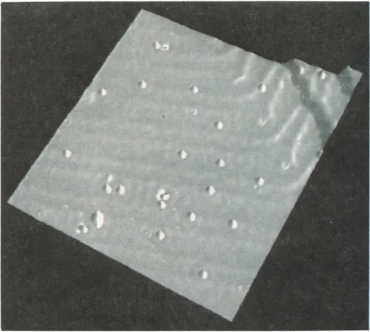Figure 8.  Constant-current image of about 22 individual Co atoms on the reconstructed  (herringbone) Au(l 11) surface  at a  temperature of T  =  4  K
