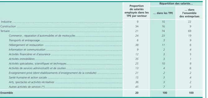 Graphique 1 • Répartition des TPE et des salariés des TPE  selon le nombre de salariés, au 31 décembre 2009